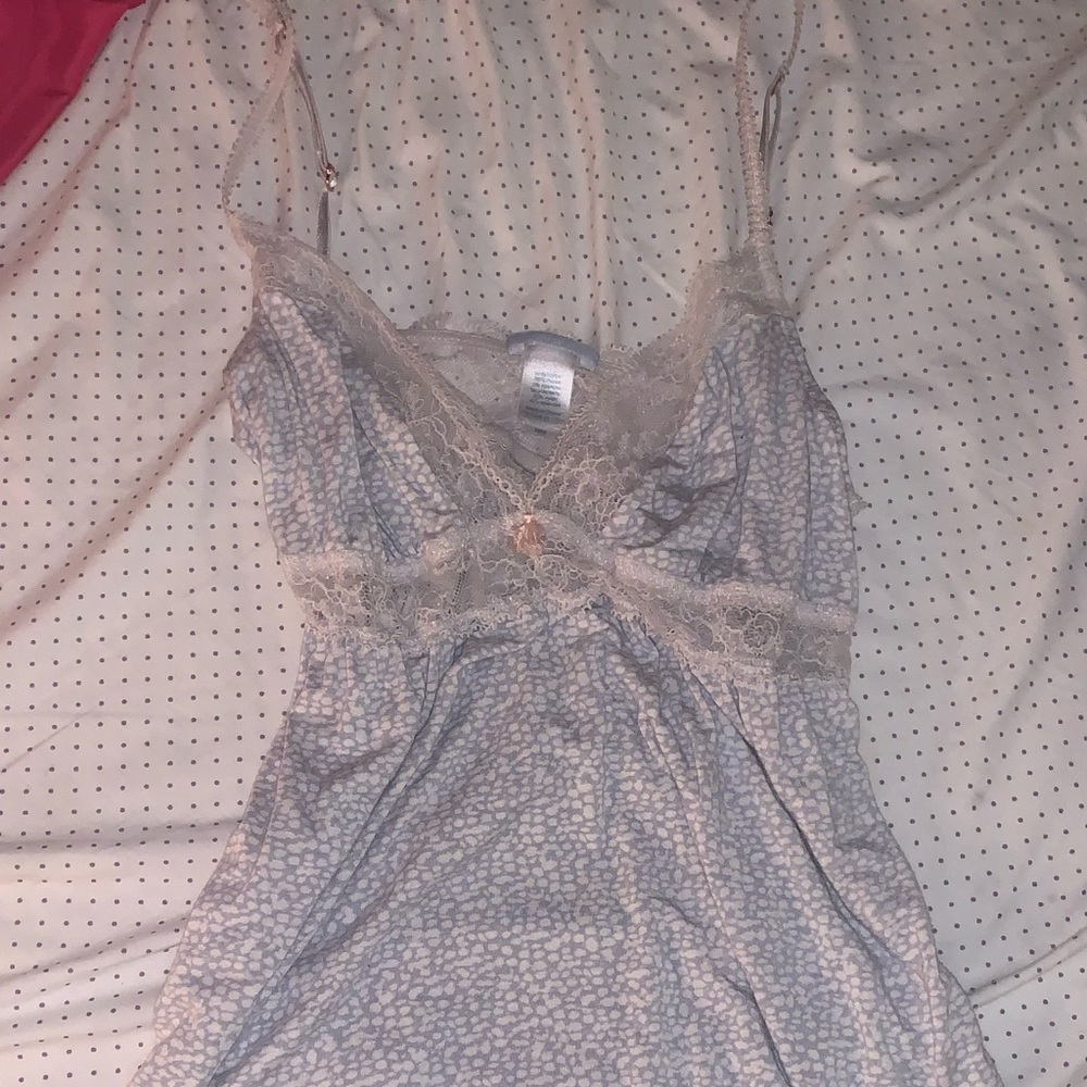 blue lacey baby doll tank top